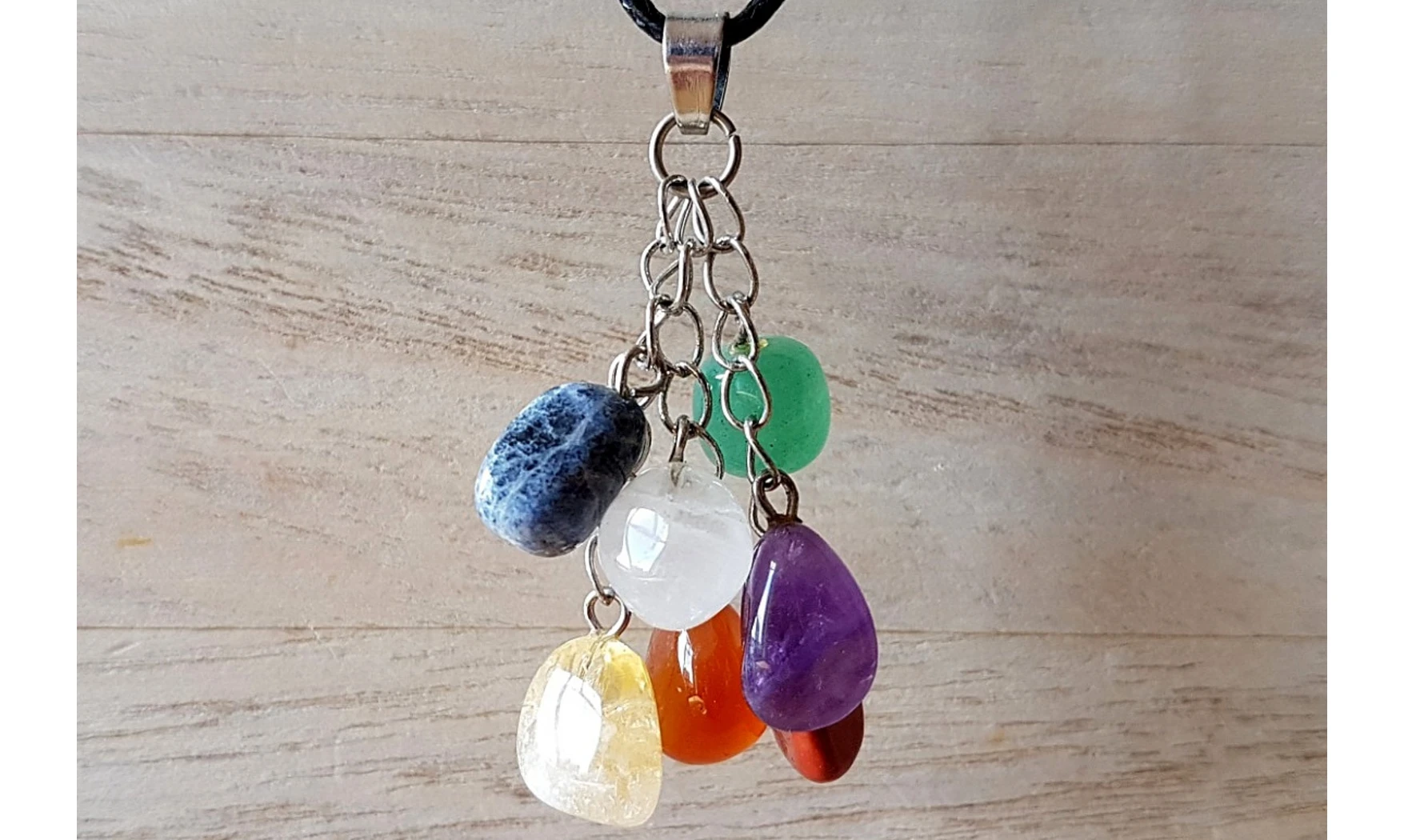 7 Chakras Pendentif 7 pierres