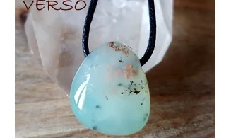 Chrysoprase pierre percée pendentif 1