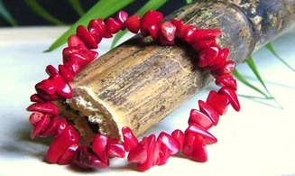 Corail rouge pierres Baroque bracelet