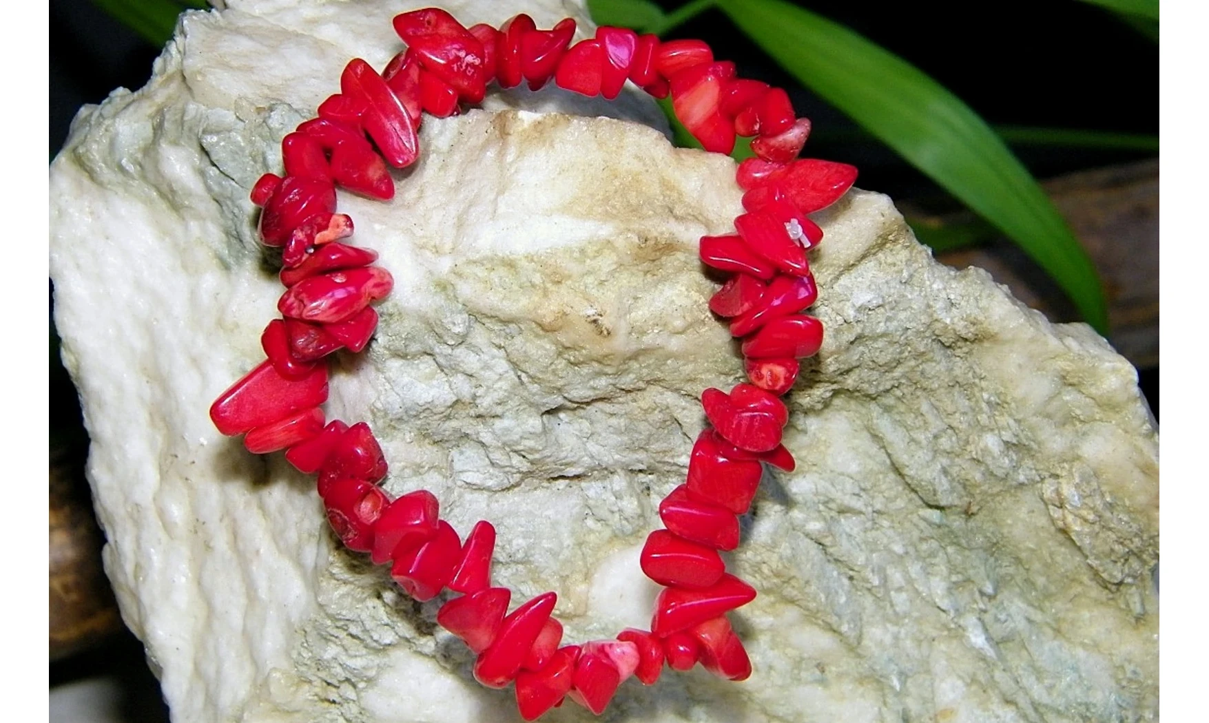 Corail rouge pierres Baroque bracelet