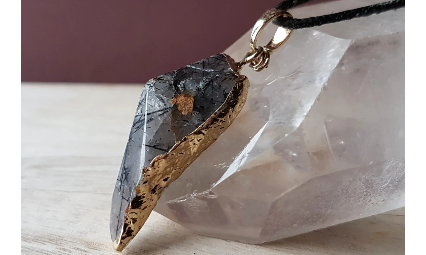 Cristal Tourmaline pierre pendentif