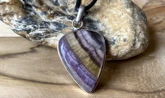 Rainbow Fluorite & 925 Silver plated