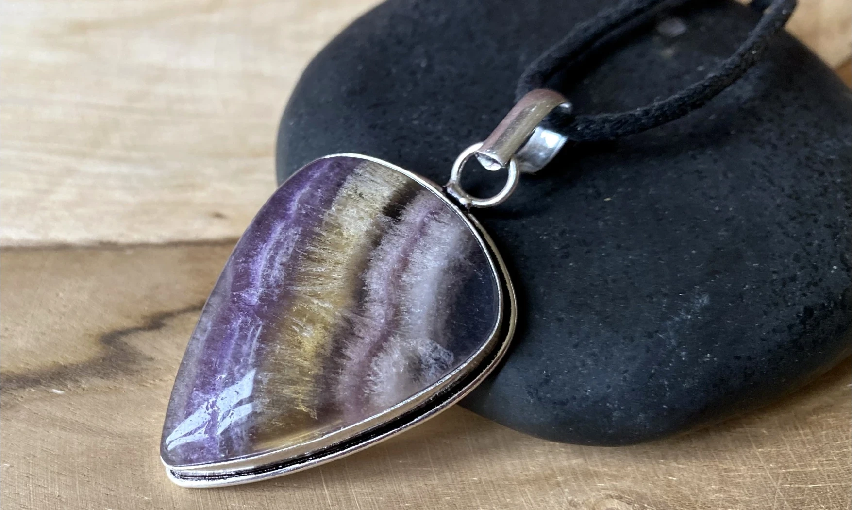Fluorine multicolore pendentif & Argent