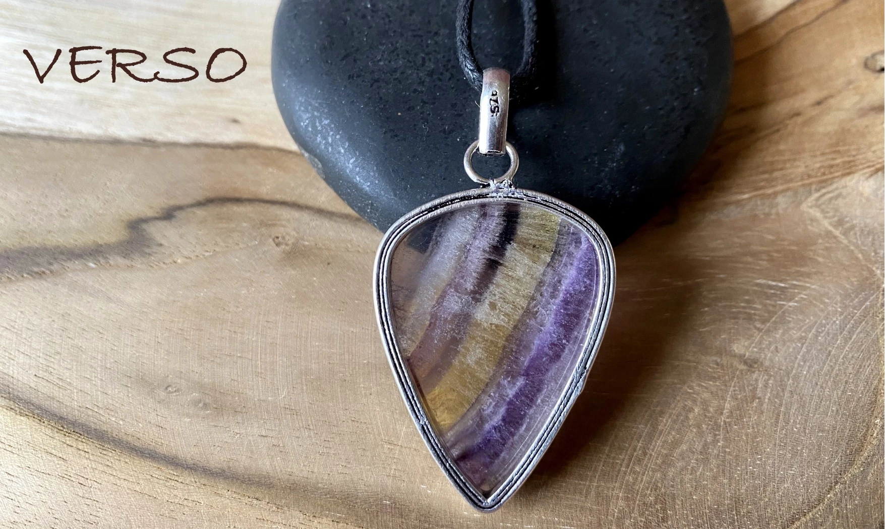 Fluorine multicolore pendentif & Argent