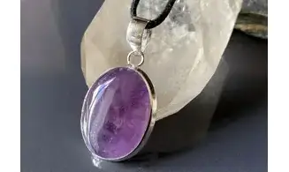 Amethyst & 925 Silver plated pendant