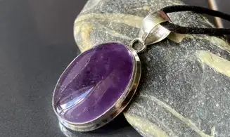 Amethyst & 925 Silver plated pendant