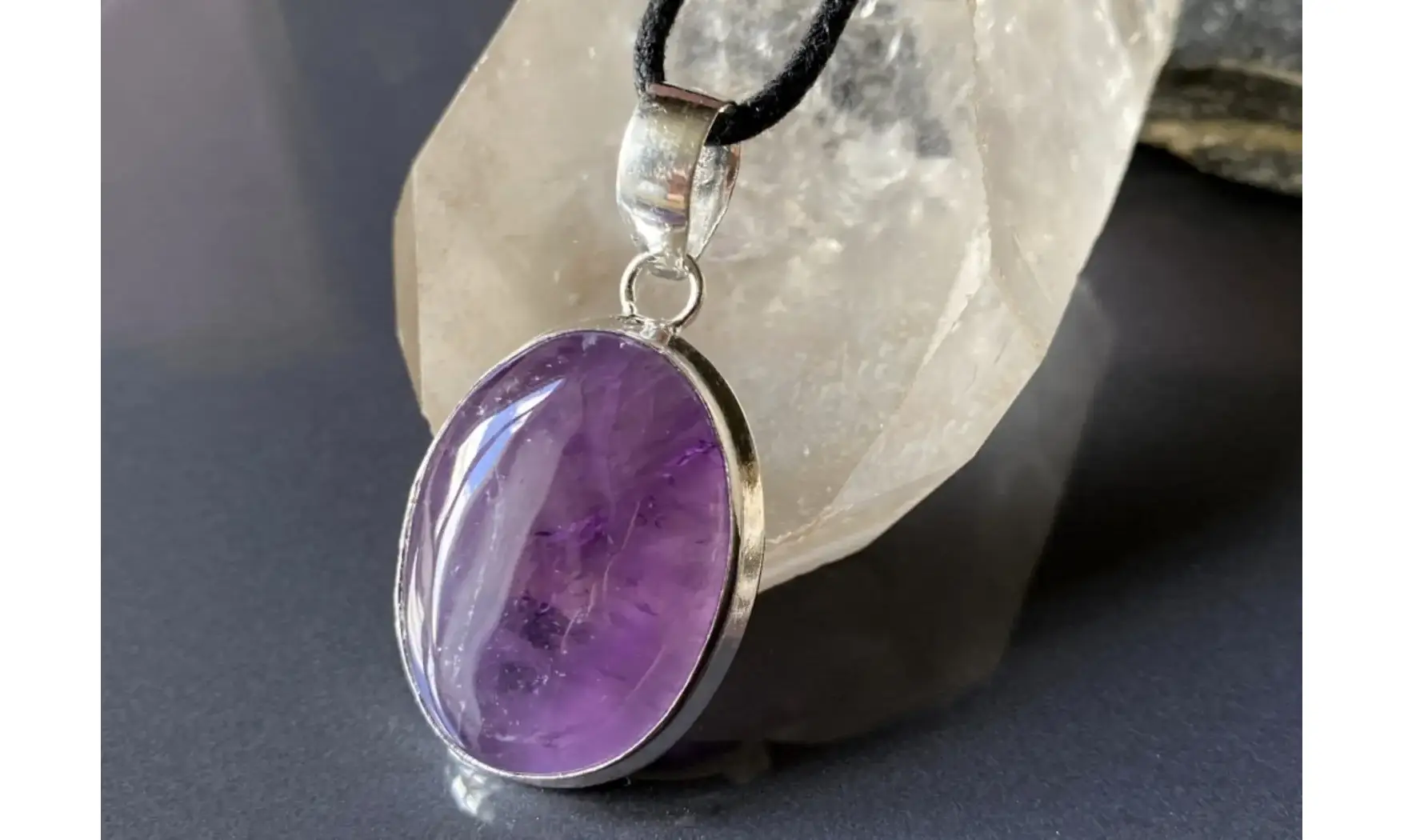 Amethyst & 925 Silver plated pendant