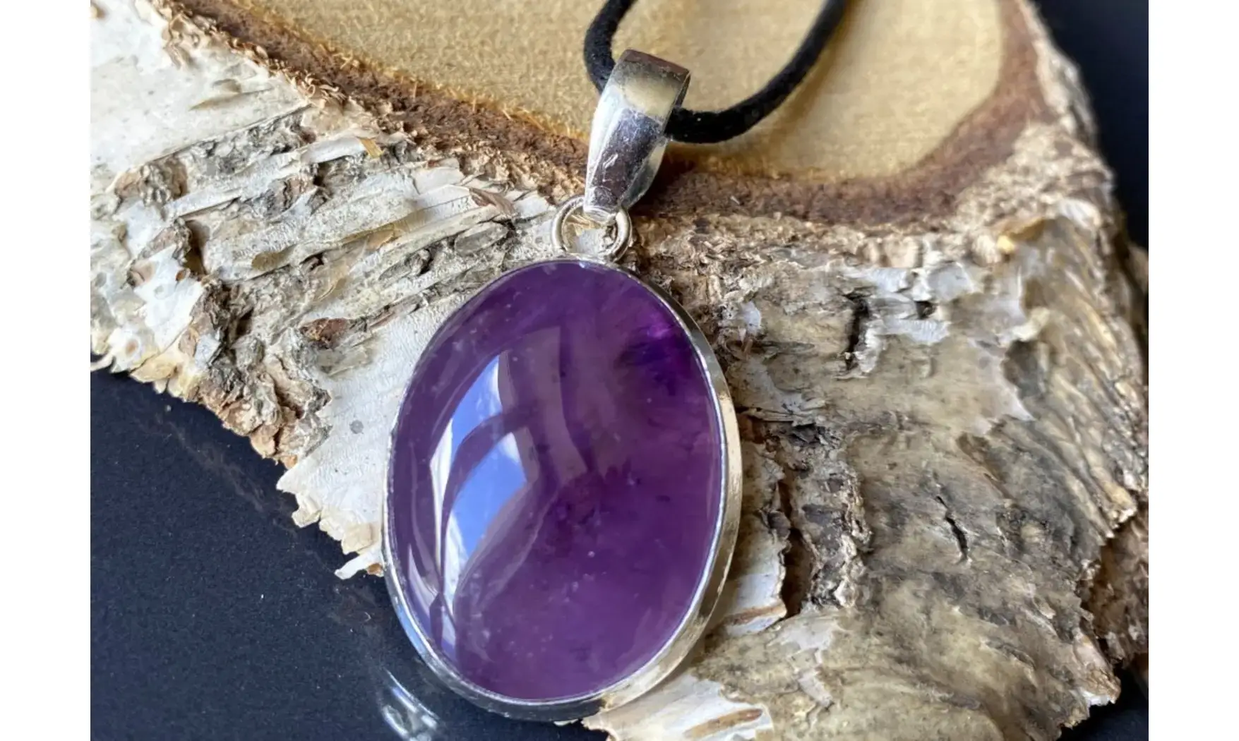 Amethyst & 925 Silver plated pendant
