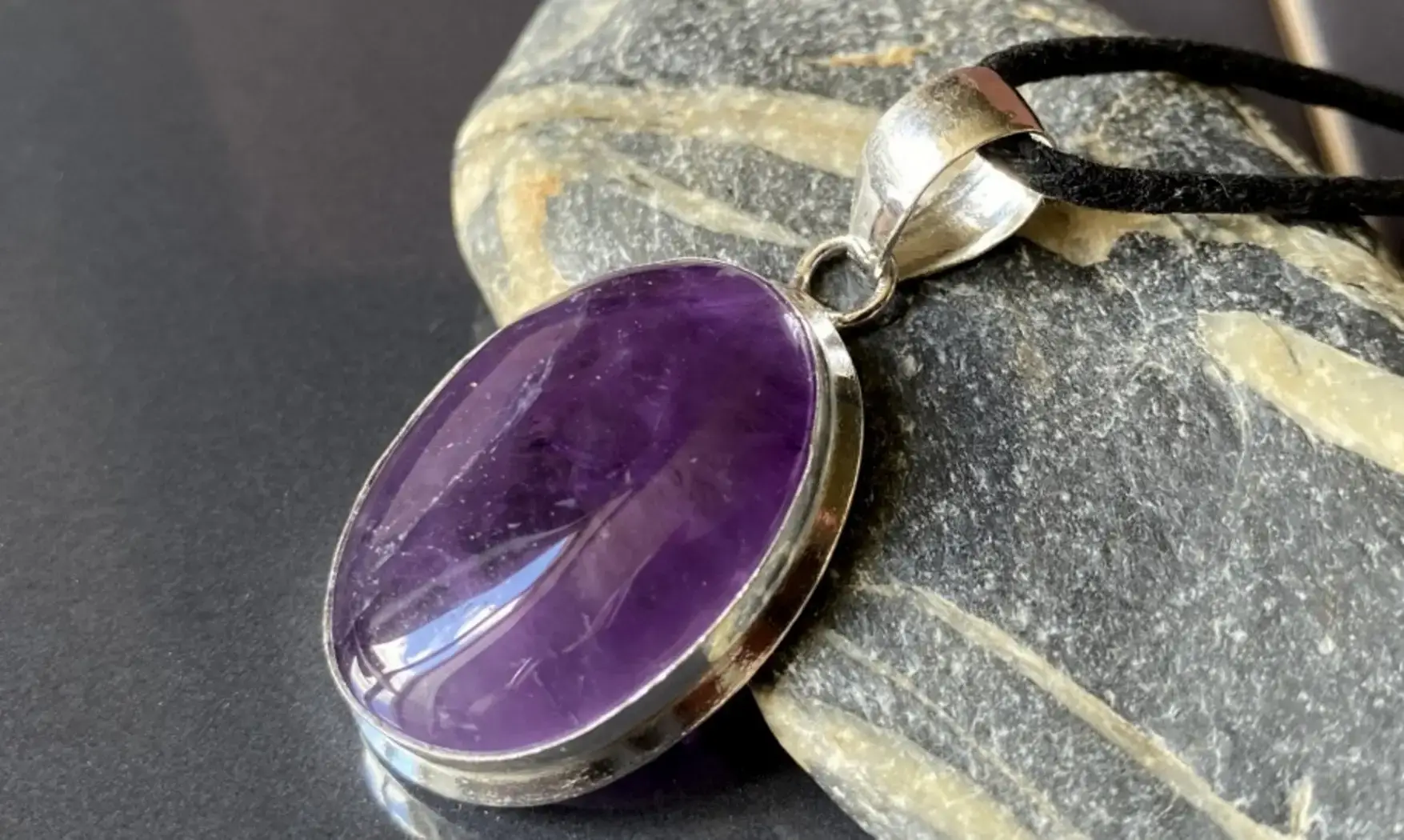 Amethyst & 925 Silver plated pendant
