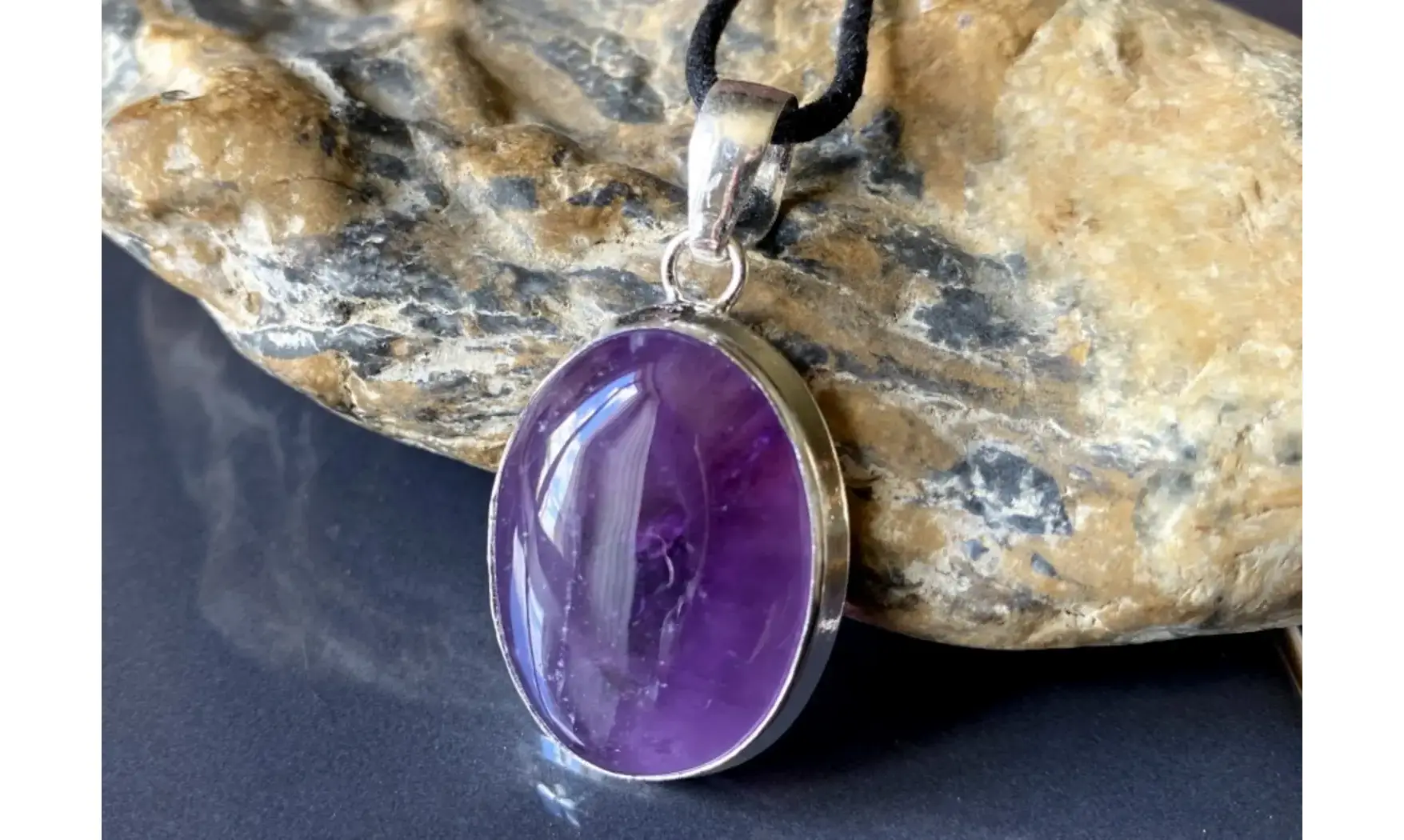 Amethyst & 925 Silver plated pendant