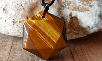 Tiger Eye Hexagon Necklace