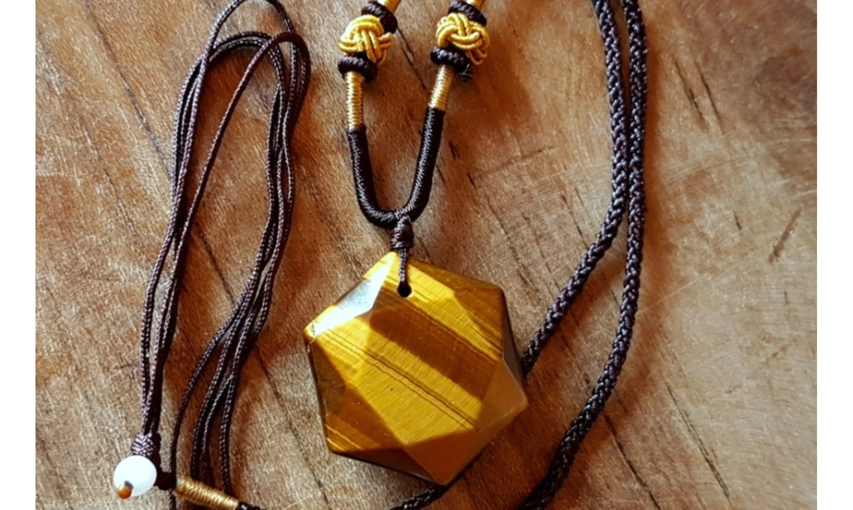 Tiger Eye Hexagon Necklace