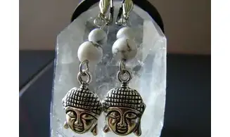 Howlite Earrings Buddha
