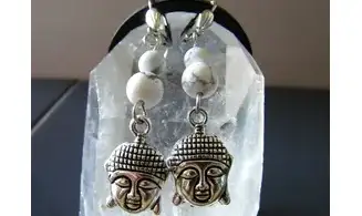 Howlite Earrings Buddha