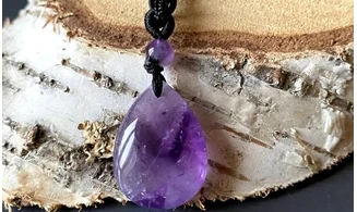 Amethyst stone drilled pendant B