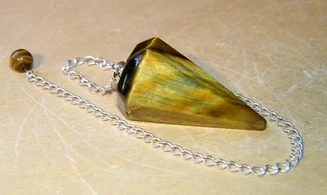 Tiger Eye faceted cone pendulum