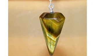 Tiger Eye faceted cone pendulum