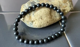 Shungite Round beads bracelet