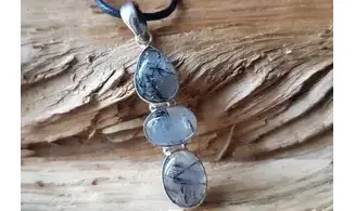 Cristal Tourmaline pendentif & Argent