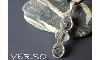 Cristal Tourmaline pendentif & Argent