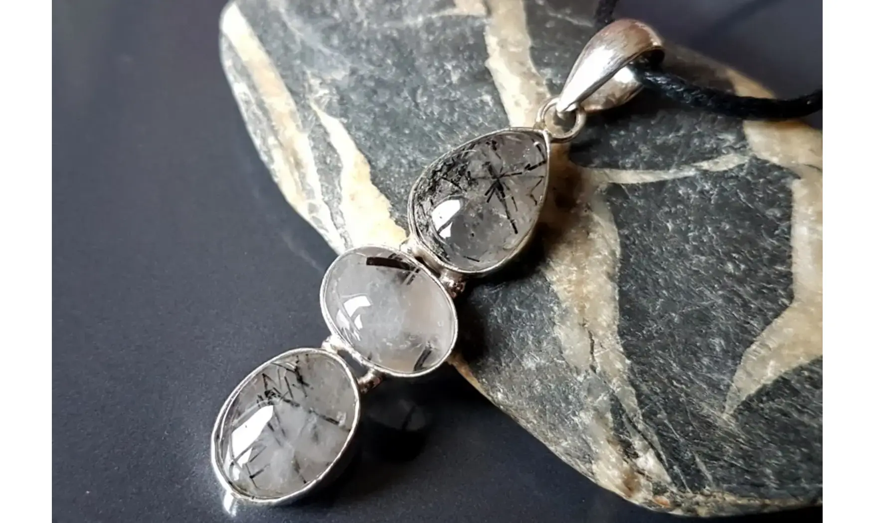 Cristal Tourmaline pendentif & Argent