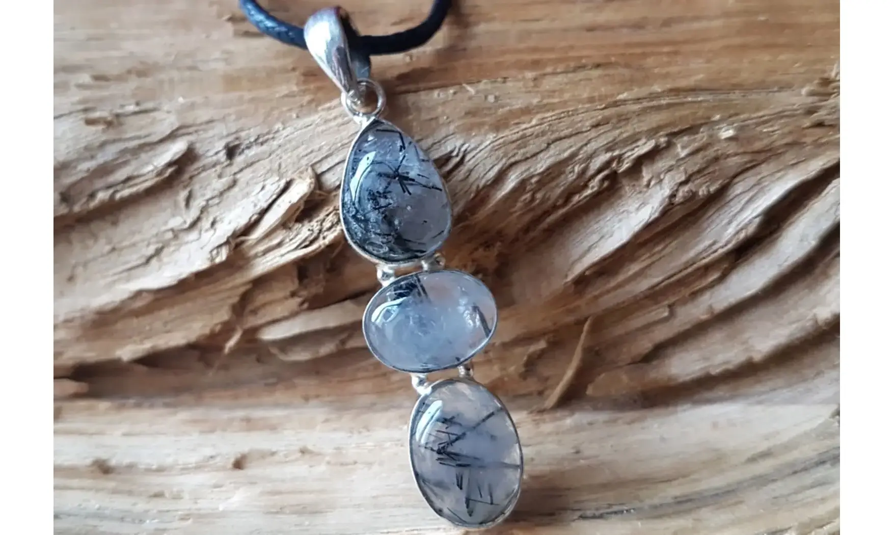 Cristal Tourmaline pendentif & Argent
