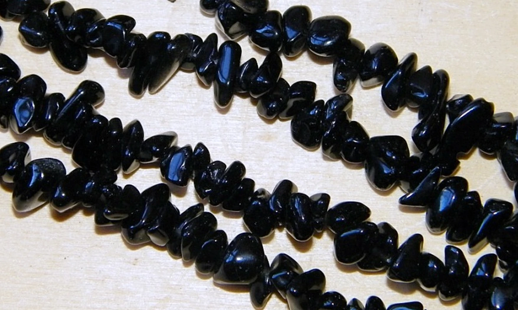 Onyx noir pierres Baroques collier