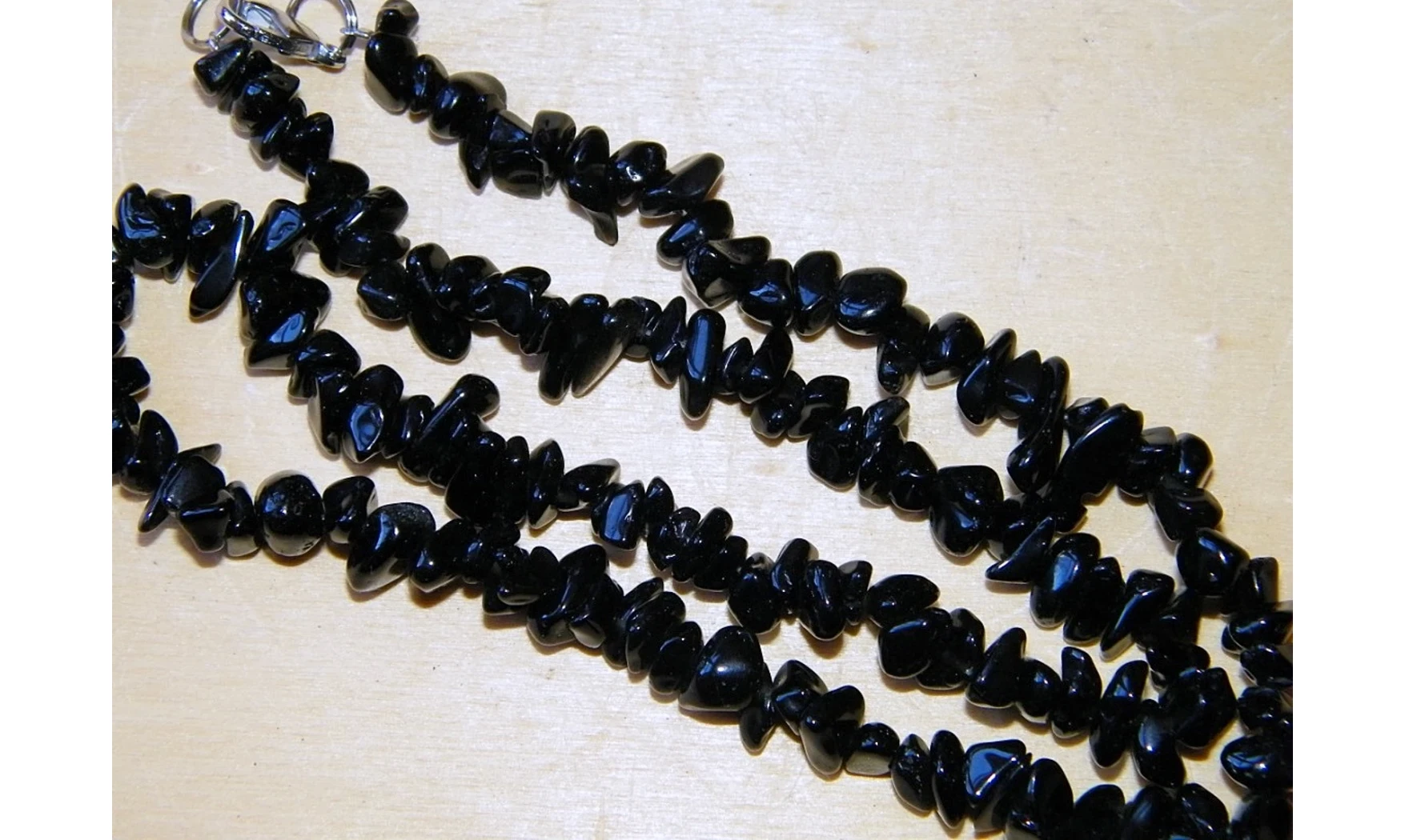 Onyx noir pierres Baroques collier