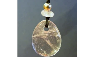 Cristal de roche Galet pierre pendentif