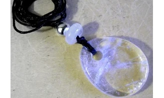 Cristal de roche Galet pierre pendentif