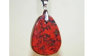 Jaspe Breschia Galet pierre pendentif