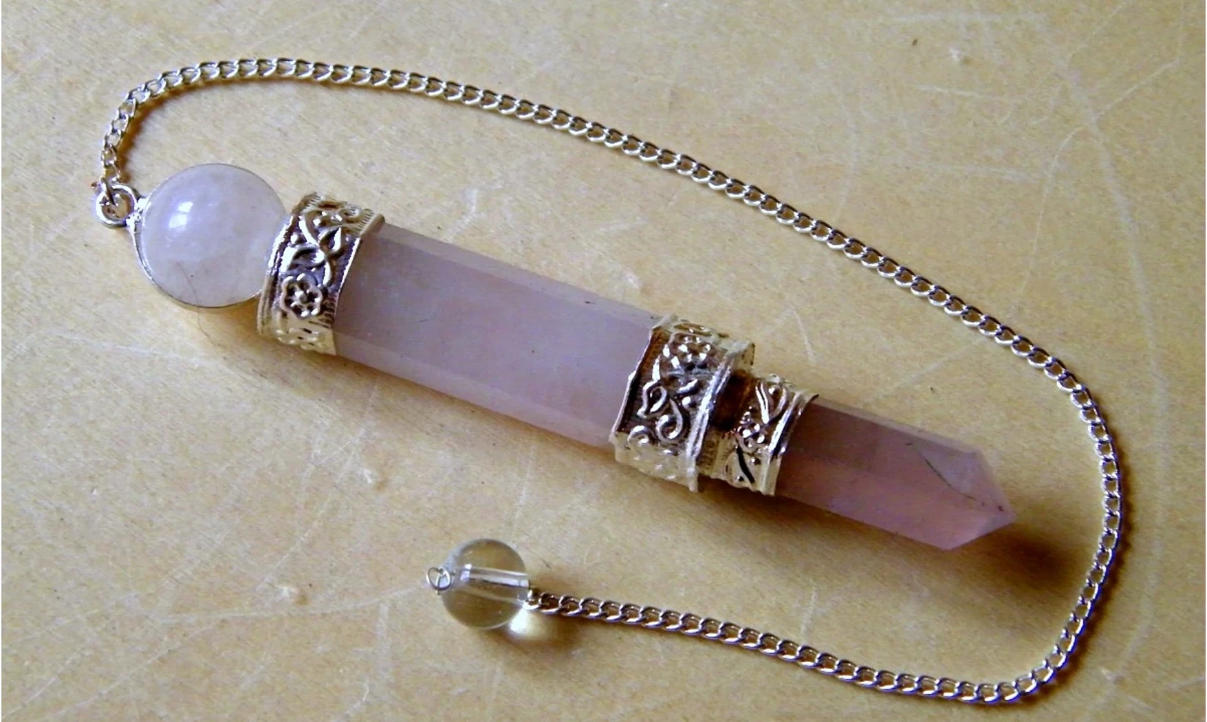 Quartz rose pierre Pendule Pointe