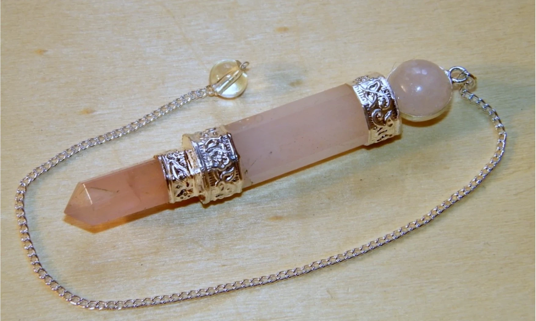 Quartz rose pierre Pendule Pointe