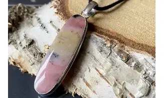 Pink Opal & 925 Silver plated