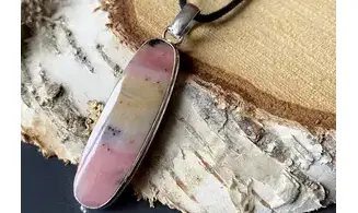 Pink Opal & 925 Silver plated