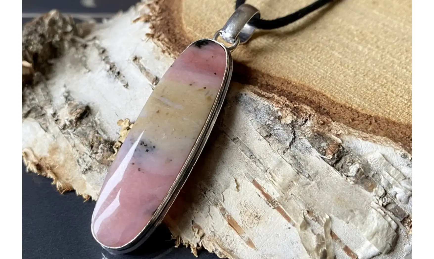 Pink Opal & 925 Silver plated
