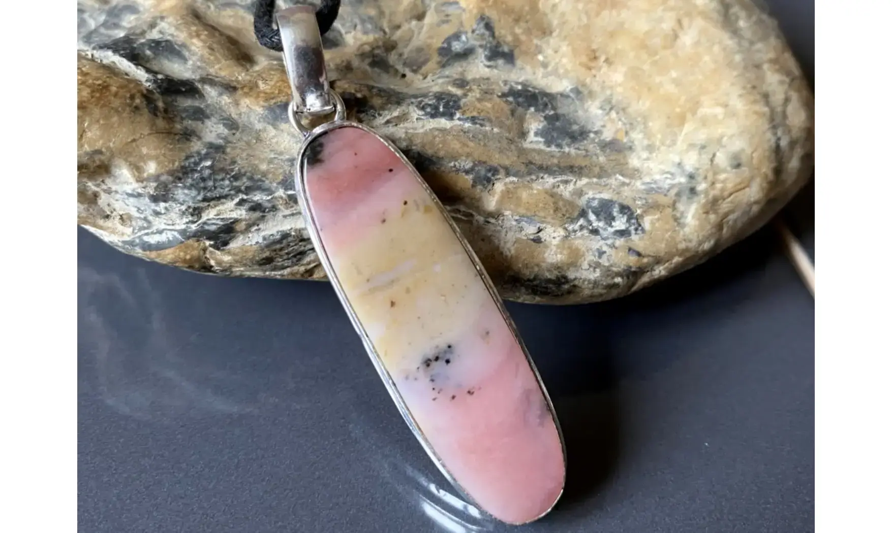 Pink Opal & 925 Silver plated