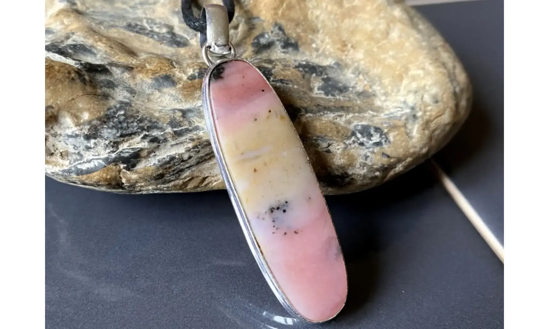 Pink Opal & 925 Silver plated
