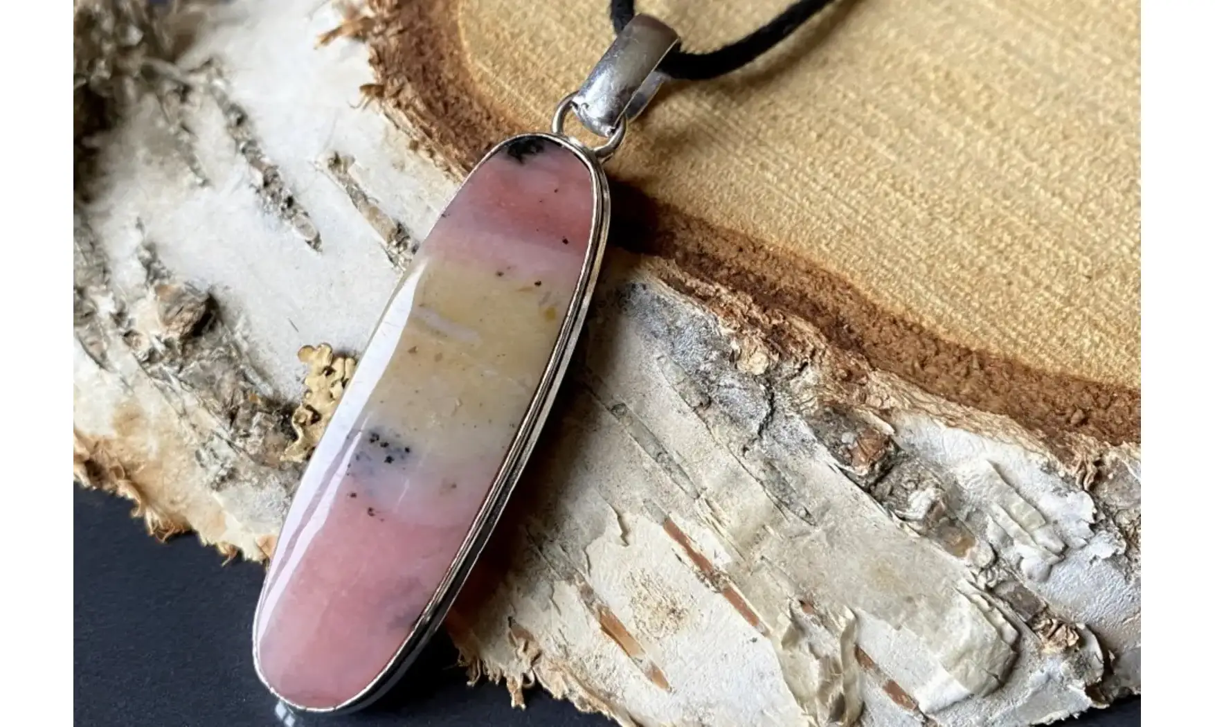 Pink Opal & 925 Silver plated