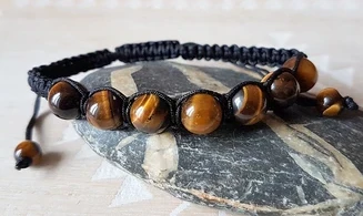 Oeil de Tigre Shamballa Bracelet pierres