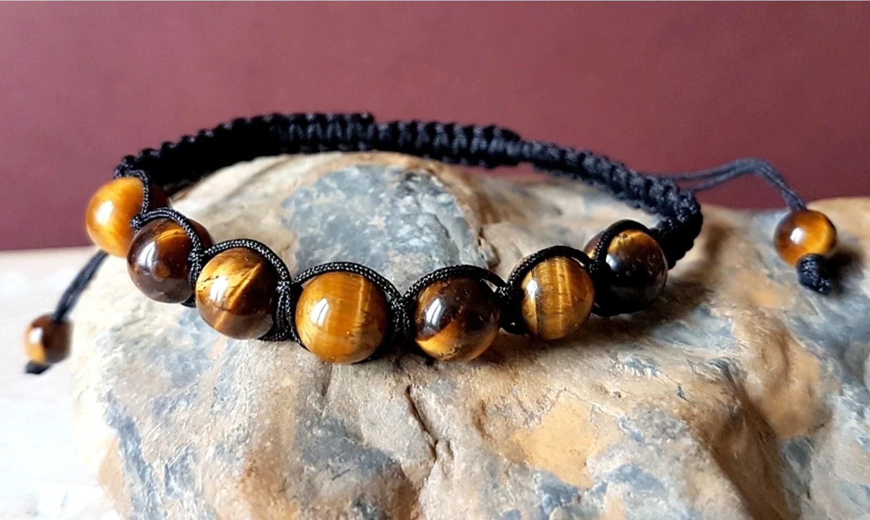 Oeil de Tigre Shamballa Bracelet pierres