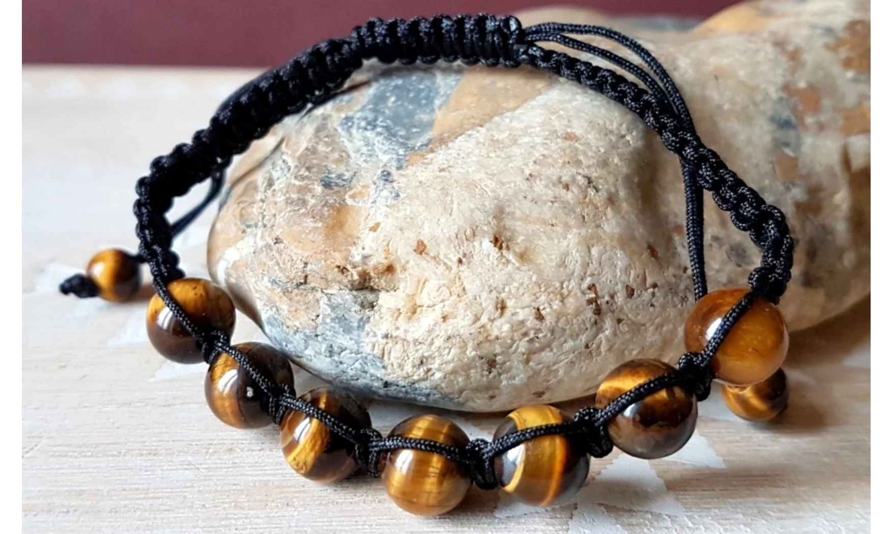 Oeil de Tigre Shamballa Bracelet pierres