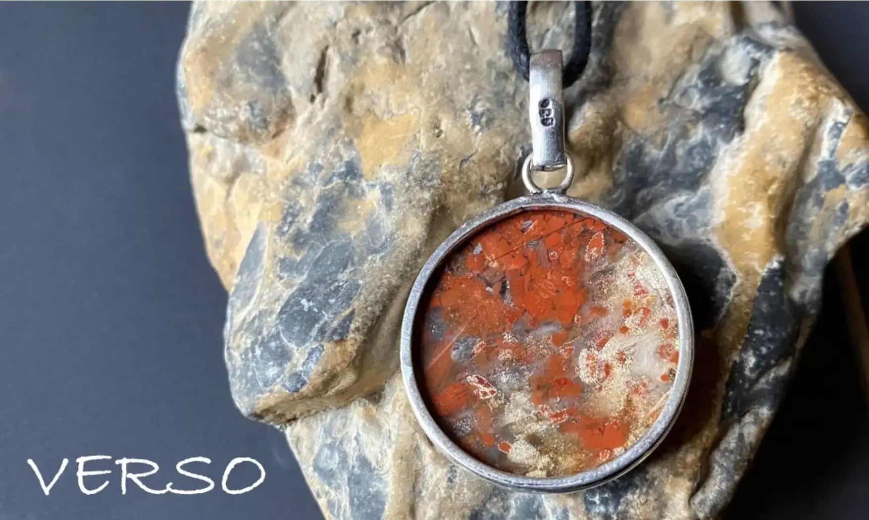 Jaspe Rouge pendentif & Argent