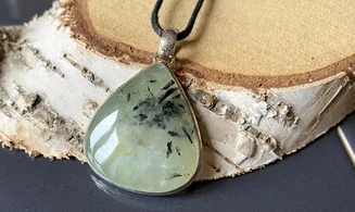 Préhnite pierre pendentif & Argent