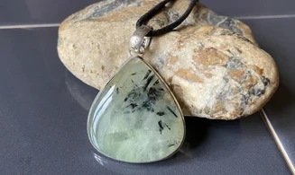 Préhnite pierre pendentif & Argent