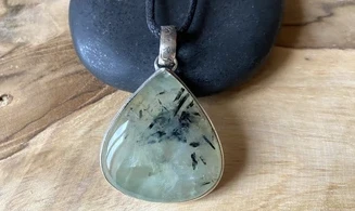 Préhnite pierre pendentif & Argent