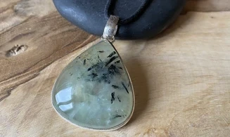 Préhnite pierre pendentif & Argent