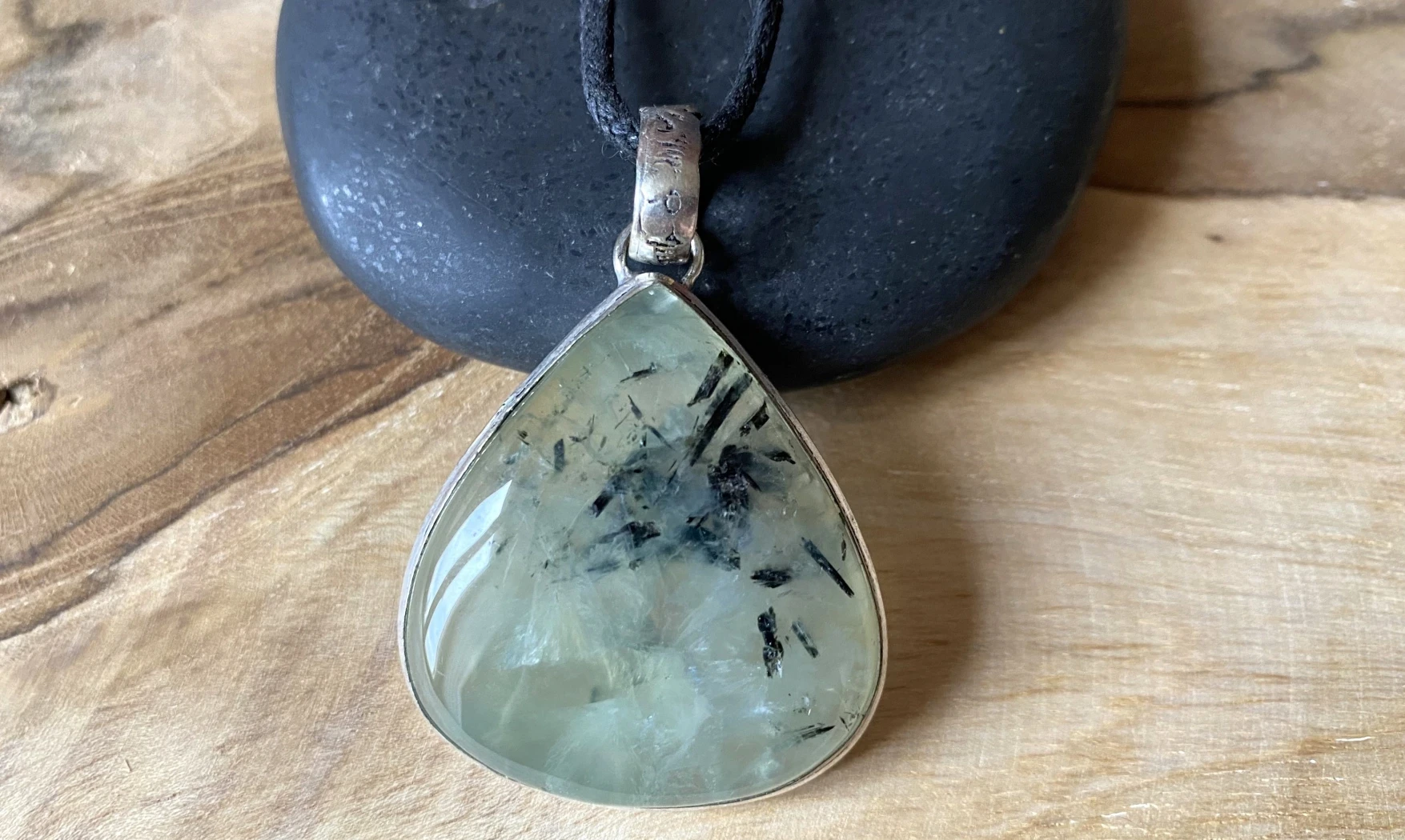 Préhnite pierre pendentif & Argent