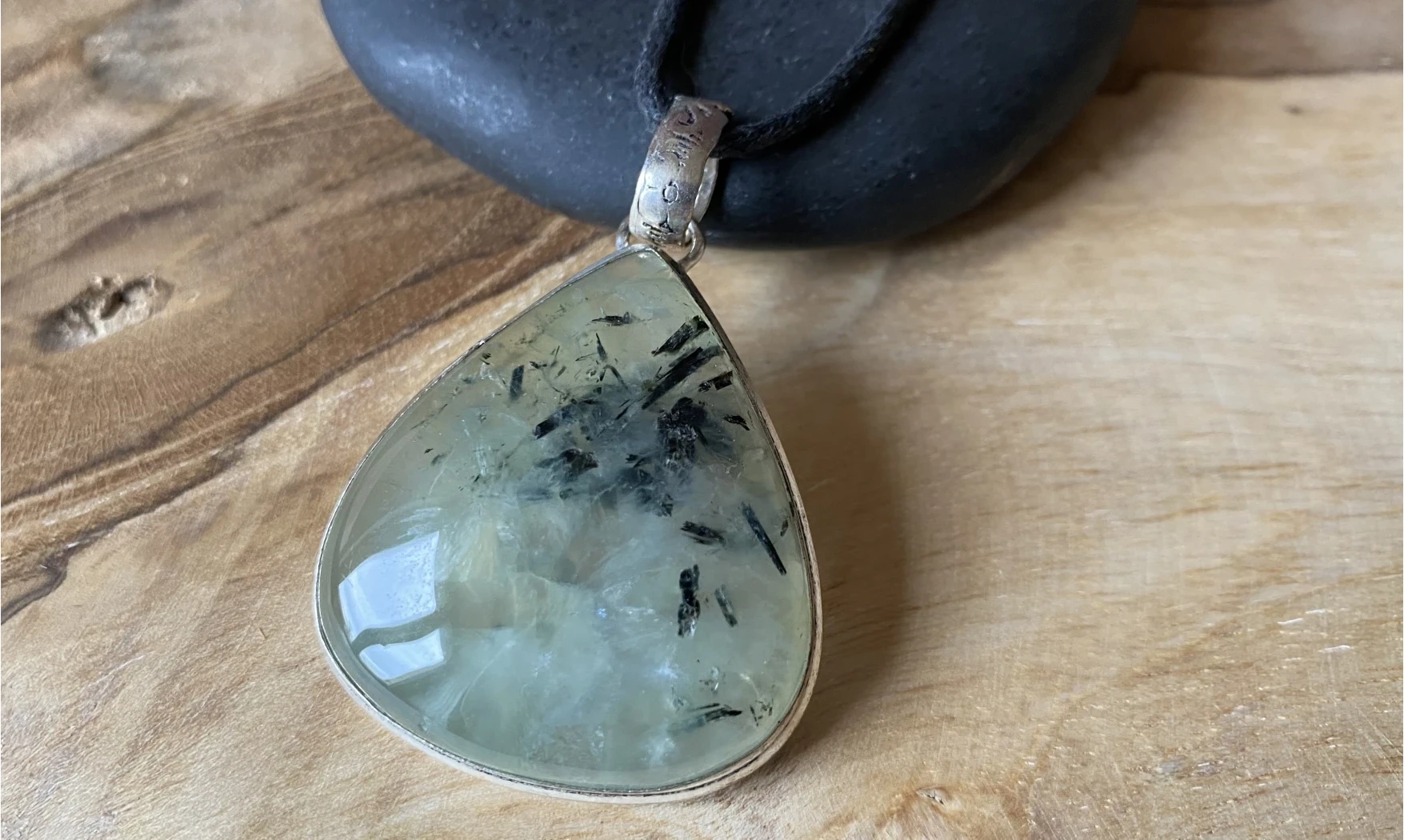 Préhnite pierre pendentif & Argent