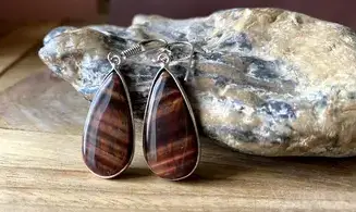 Red Tigereye 925 Silver plated Earrings